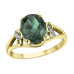 Created Emerald and Diamond Ring- 0.02ct TDW