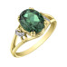 Created Emerald and Diamond Ring- 0.02ct TDW