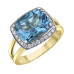 Blue Topaz and Diamond Ring- 0.25ct TDW