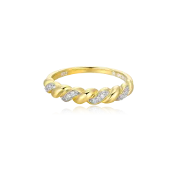 Twist Stackable Ring in 18k Yellow Gold Plated Sterling Silver