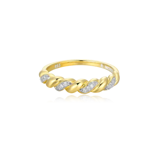 Twist Stackable Ring in 18k Yellow Gold Plated Sterling Silver