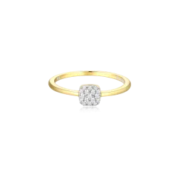 Cushion Stackable Ring in 18k Yellow Gold Plated Sterling Silver