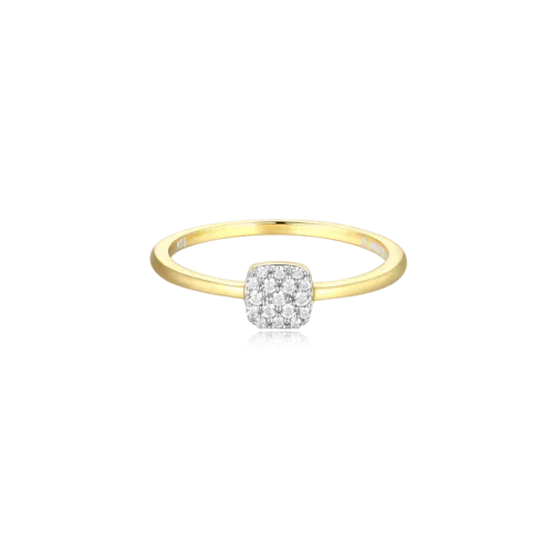 Cushion Stackable Ring in 18k Yellow Gold Plated Sterling Silver