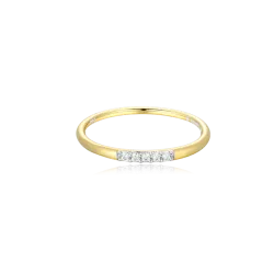 Diamond Line Stackable Ring in 18k Yellow Gold Plated Sterling Silver