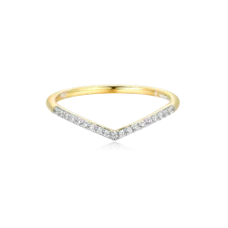 Chevron Stackable Ring in 18k Yellow Gold Plated Sterling Silver