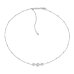 Trio Bezel-Set Lab-Created Diamond Beaded Bolo Necklace in Rhodium-Plated Sterling Silver