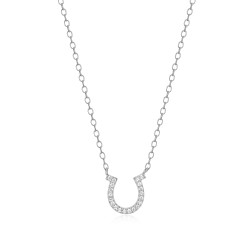 Horseshoe Statement Necklace in Rhodium Plated Sterling Silver