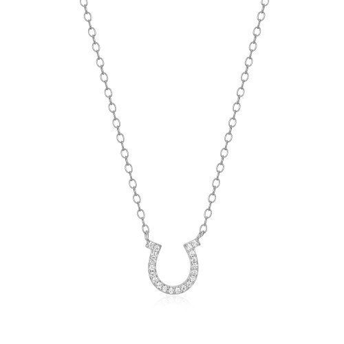 Horseshoe Statement Necklace in Rhodium Plated Sterling Silver