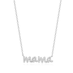 Mama Statement Necklace in Rhodium Plated Sterling Silver