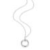 Knife Edge Circle Link Lab-Created Diamond Pendant Necklace in Rhodium-Plated Sterling Silver