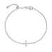 Cross Pendant Bolo Bracelet in Rhodium-Plated Sterling Silver