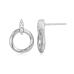 Knife Edge Circle Link Lab-Created Diamond Stud Earrings in Rhodium-Plated Sterling Silver