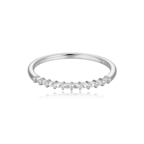 Stackable Ring in Rhodium Plated Sterling Silver