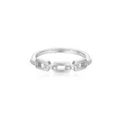 Mini-Link Stackable Ring in Rhodium-Plated Sterling Silver