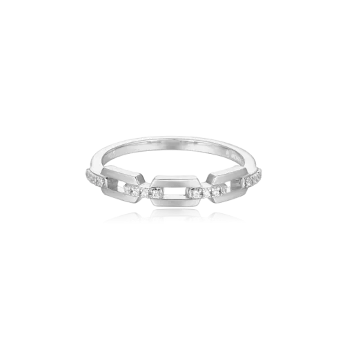Mini-Link Stackable Ring in Rhodium-Plated Sterling Silver