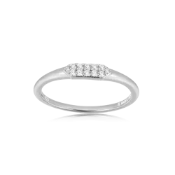 Long Hex Stackable Ring in Rhodium Plated Sterling Silver