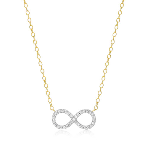 Infinity Statement Necklace in 18k Yellow Gold Plated Sterling Silver