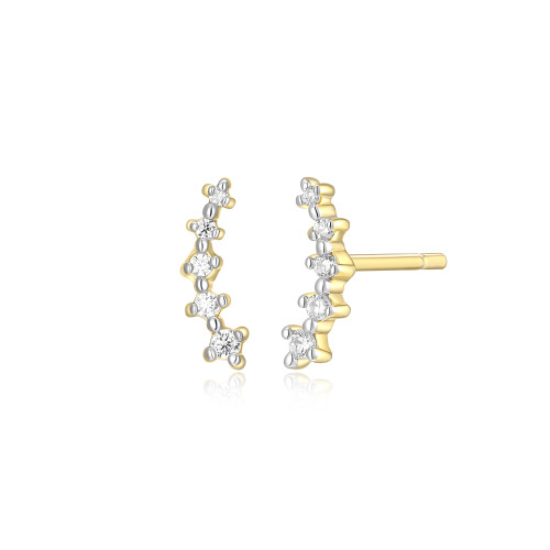 Climber Stud Earrings in 18k Yellow Gold Plated Sterling Silver