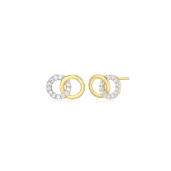 Twin Circle Stud Earrings in 18K Yellow Gold-Plated Sterling Silver