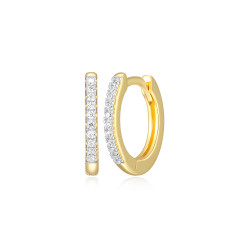 Single Row Hoop Earrings in 18k Yellow Gold Plated Sterling Silver