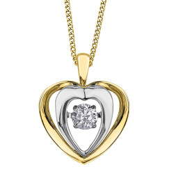 Diamond Pulse Heart Shaped Necklace- 0.15ct