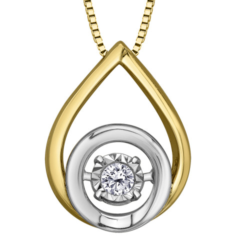 Diamond Pulse Necklace Tear Drop Setting- .10ct TDW