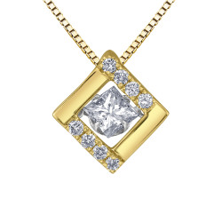 Princess Cut Diamond Pulse Necklace- 0.27ct TDW