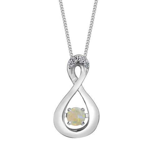 Opal and Diamond Pulse Pendant- 0.01ct TDW