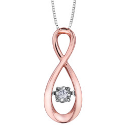 Rose Gold Diamond Pulse Necklace- 0.03ct
