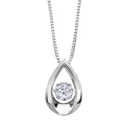 White Gold Pulse Necklace- 0.05ct TDW