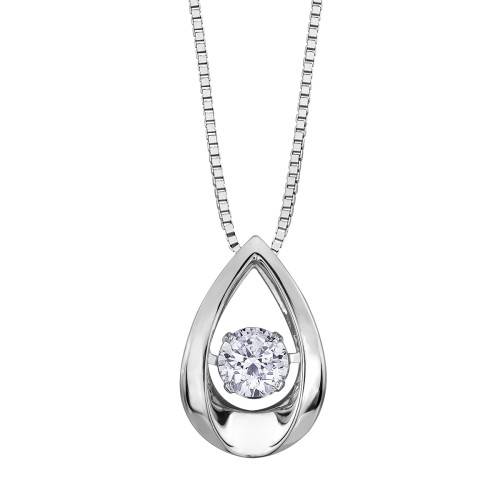White Gold Pulse Necklace- 0.05ct TDW