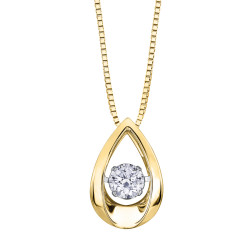 Yellow Gold Pulse Necklace- 0.05ct TDW