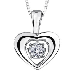 Heart Diamond Pulse Necklace- 0.01ct TDW