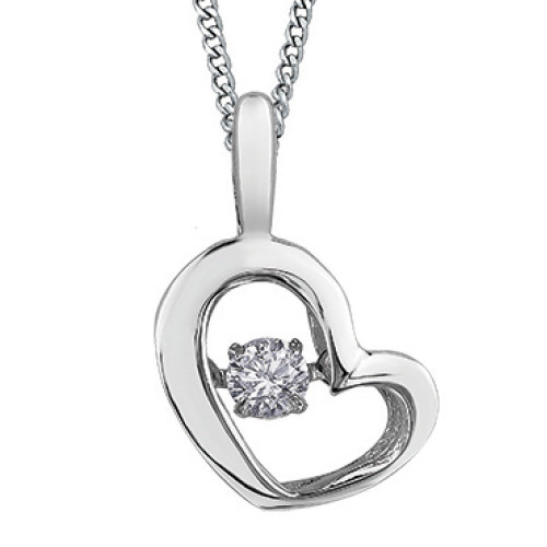 Heart Diamond Pulse Necklace- 0.05ct TDW
