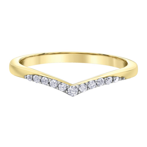 Chevron Shaped Yellow Gold Diamond Band- 0.12ct TDW