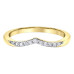 Chevron Shaped Yellow Gold Diamond Band- 0.12ct TDW