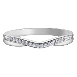 Curved White Gold Diamond Band- 0.10ct TDW
