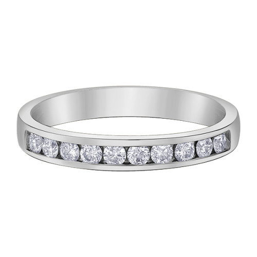 Channel Set White Gold Diamond Band- 0.33ct TDW