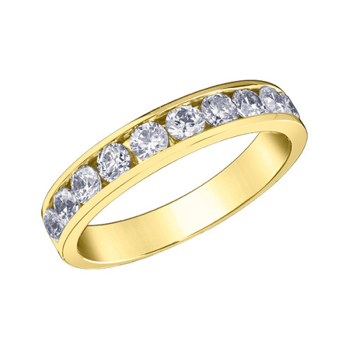 Channel Set Yellow Gold Diamond Band- 1.00ct TDW