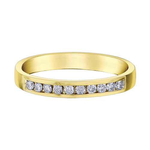 Channel Set Yellow Gold Diamond Band- 0.20ct TDW