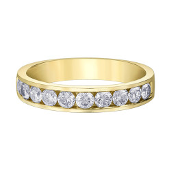 Channel Set Yellow Gold Diamond Band- 0.75ct TDW
