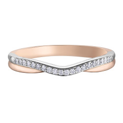 Curved Rose Gold Diamond Band- 0.10ct TDW