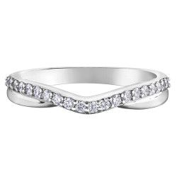 Curved White Gold Diamond Band- 0.25ct TDW