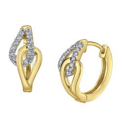 Diamond and Gold Loop Hoop Earrings- .20ct TDW